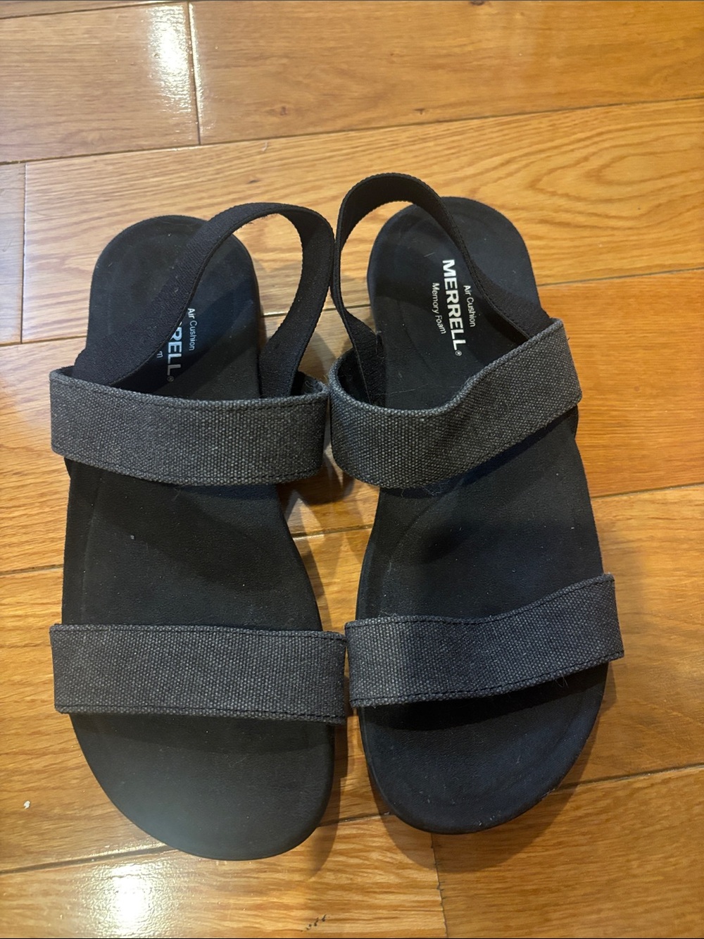 Merrell Black Dual-Strap Slingback Sandals